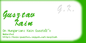 gusztav kain business card